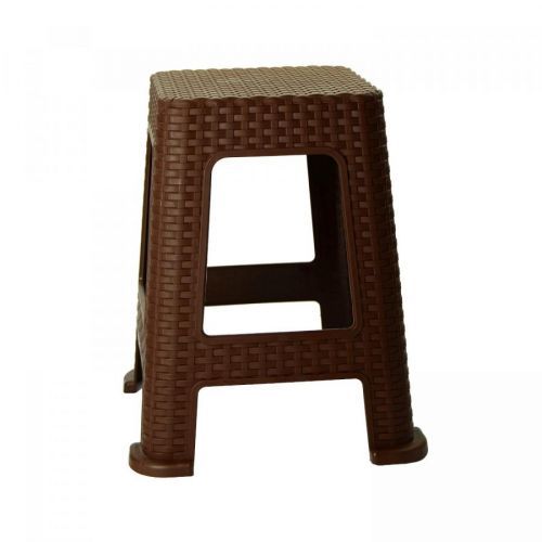 KOZÁČEK Stolička taburet  RATAN 100kg v.45cm hnědá