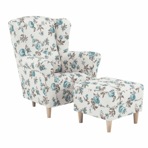 Tempo Kondela Křeslo/ušák s taburetem ASTRO - Rose 14