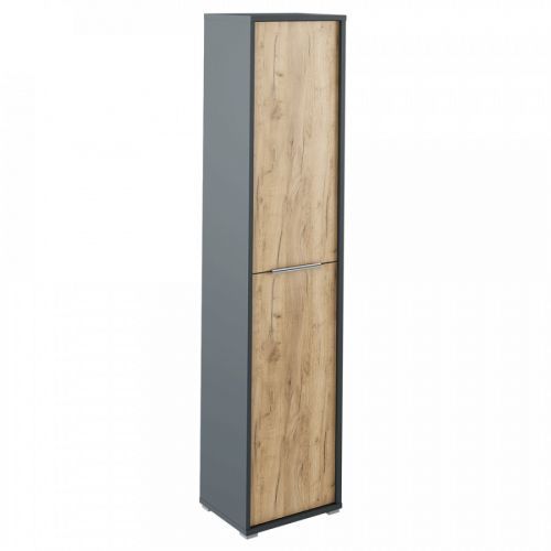 Tempo Kondela Vysoká skříň s policemi RIOMA NEW TYP 06 - grafit / dub artisan
