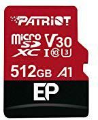 PATRIOT 512GB microSDXC Patriot V30 A1, class 10 U3 100/80MB/s + adapter (PEF512GEP31MCX)