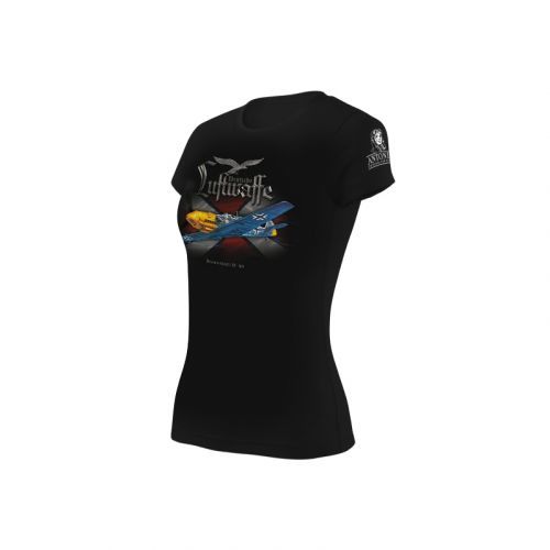 Triko dámské Antonio s letounem MESSERSCHMITT BF 109 - černé, XXL