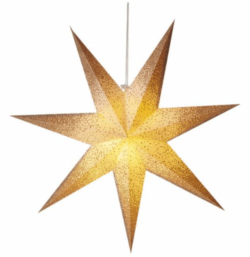 EMOS Vánoční papírová hvězda zlatá závěsná 60cm DCAZ07