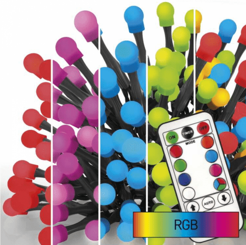 EMOS LED vánoční řetěz - kuličky 10m venkovní i vnitřní, RGB programy D5AA01