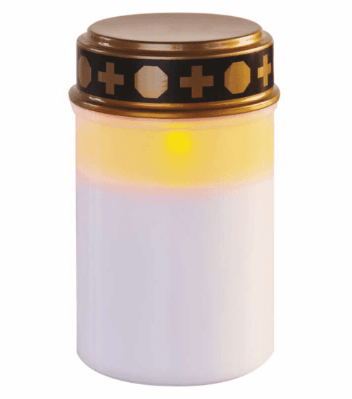 EMOS LED hřbitovní svíčka bílá s časovačem DCCV21