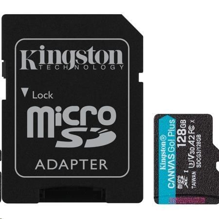 KINGSTON 128GB microSDXC Kingston Canvas Go! Plus A2 U3 V30 170MB/s + adapter (SDCG3/128GB)