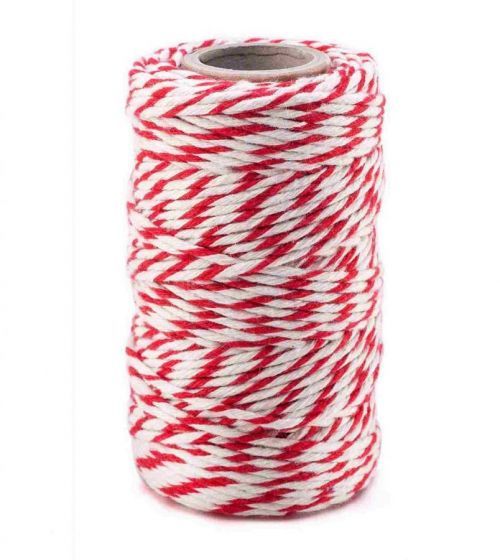 KOZÁČEK Provázek potravinářský bavlna 100g/66m bíločervená  COMBI