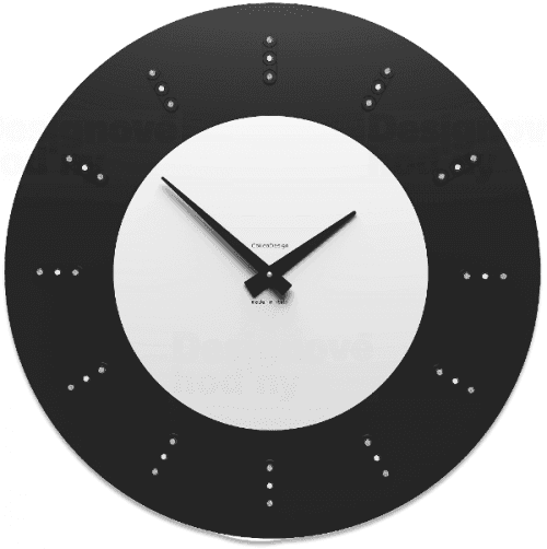 Designové hodiny 10-210 CalleaDesign Vivyan Swarovski 60cm (více barevných verzí) Barva černá klasik-5 - RAL9017