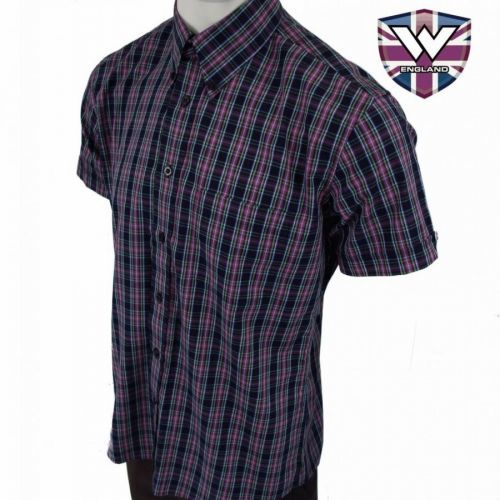 Košile Warrior Vintage Short Down Brunel - černá-fialová, M