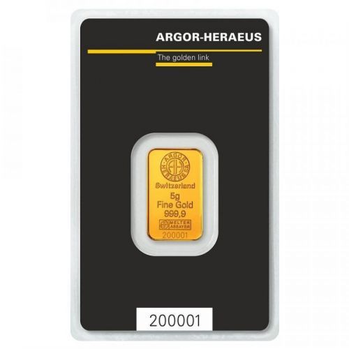 5g zlatý slitek Argor Heraeus SA AHZ007