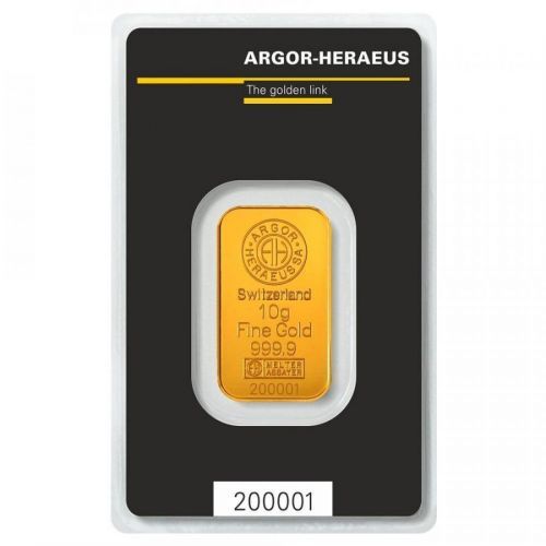 10g zlatý slitek Argor Heraeus SA AHZ008