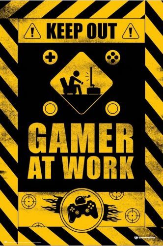 GRUPO ERIK Plakát, Obraz - Keep Out! - Gamer at Work, (61 x 91.5 cm)