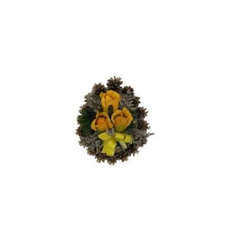 Smuteční květina ve tvaru srdce, malá, žlutá  CZ85586