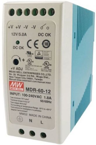 Průmyslový zdroj Mean Well MDR-60-12, 12V=/60W spínaný na DIN lištu