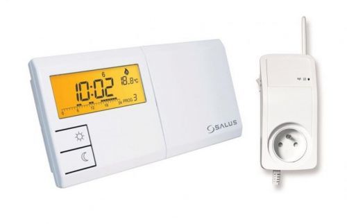 Bezdrátový týdenní programovatelný termostat s průchozí zásuvkou  SALUS 091FLTX plus