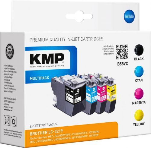 KMP Ink set náhradní Brother LC-3219XL kompatibilní černá, azurová, purppurová, žlutá B58VX 1537,4005