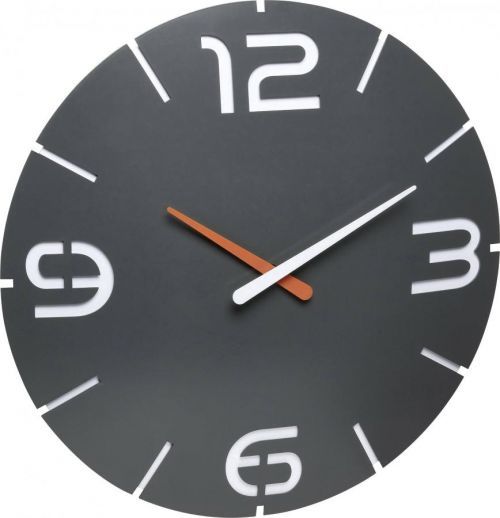 DCF nástěnné hodiny TFA Contour 60.3536.10, vnější Ø 35 cm, antracitová