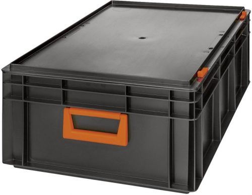Plastový kufřík stohovatelný Alutec Magnus PC 42 139242210188, (š x v x h) 600 x 233 x 400 mm, černá, oranžová