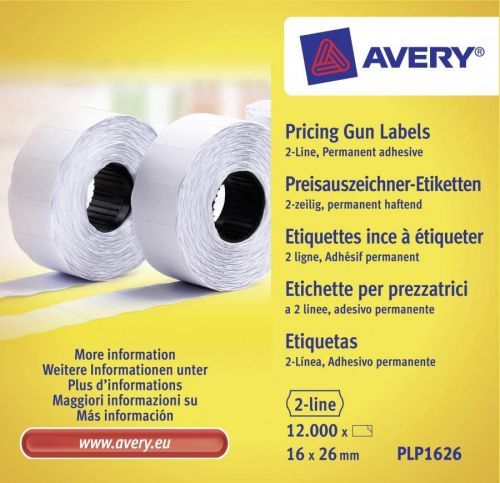 Avery-Zweckform cenovky PLP1626 permanentní Šířka etikety: 26 mm Label height: 16 mm bílá 12000 ks