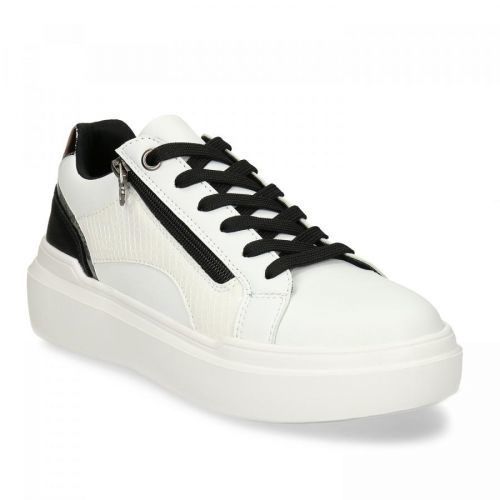 Bílé dámské tenisky s černými detaily na vyšší podešvi