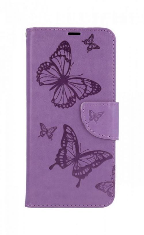 Pouzdro TopQ Xiaomi Redmi Note 8T knížkové Butterfly fialové 64479