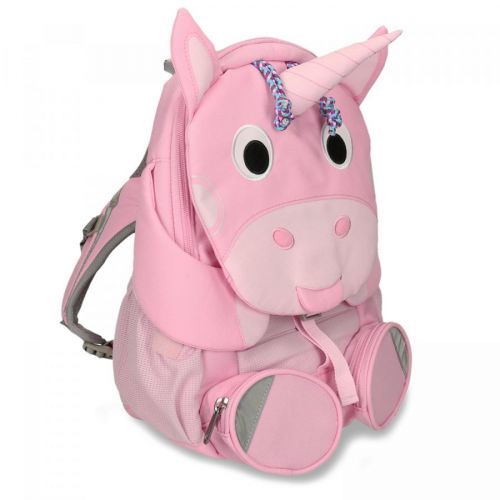 Růžový dětský školní batoh ve tvaru jednorožce
