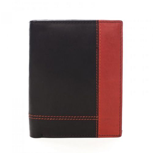 Pánská kožená peněženka černo červená - Diviley Kroll černá