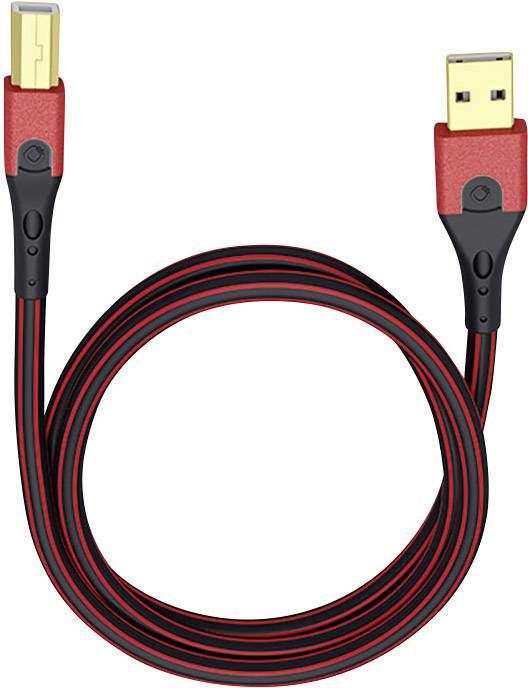 USB 2.0 kabel Oehlbach USB Evolution B 9423, 3.00 m, červená/černá