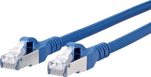 Síťový kabel RJ45 Metz Connect 130845A044-E, CAT 6A, S/FTP, 10.00 m, modrá