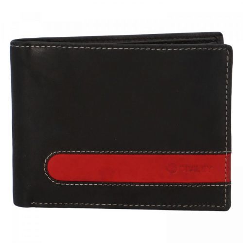 Pánská kožená peněženka černá - Diviley 1631 RED černá