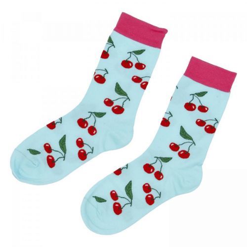 Veselé ponožky třešně, modré 35-39