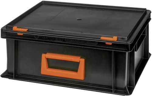 Plastový kufřík stohovatelný Alutec Magnus PC 14 139214110188, (š x v x h) 400 x 183 x 300 mm, černá, oranžová