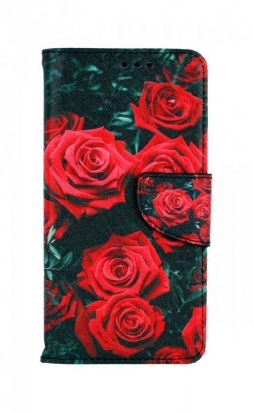 Pouzdro TopQ iPhone 11 knížkové Červené růžičky 63796