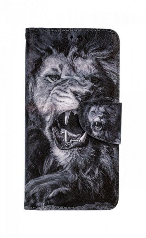 Pouzdro TopQ iPhone 11 knížkové Černobílý lev 63788