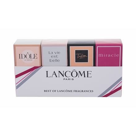 Lancôme Best Of Lancome dárková kazeta pro ženy parfémovaná voda Trésor 7,5 ml + parfémovaná voda Idole 5 ml + parfémovaná voda La Vie Est Belle 4 ml + parfémovaná voda Miracle 5 ml miniatura