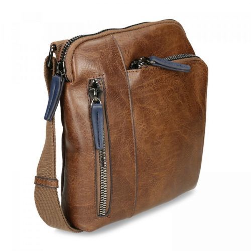 Hnědá pánská koženková taška přes rameno