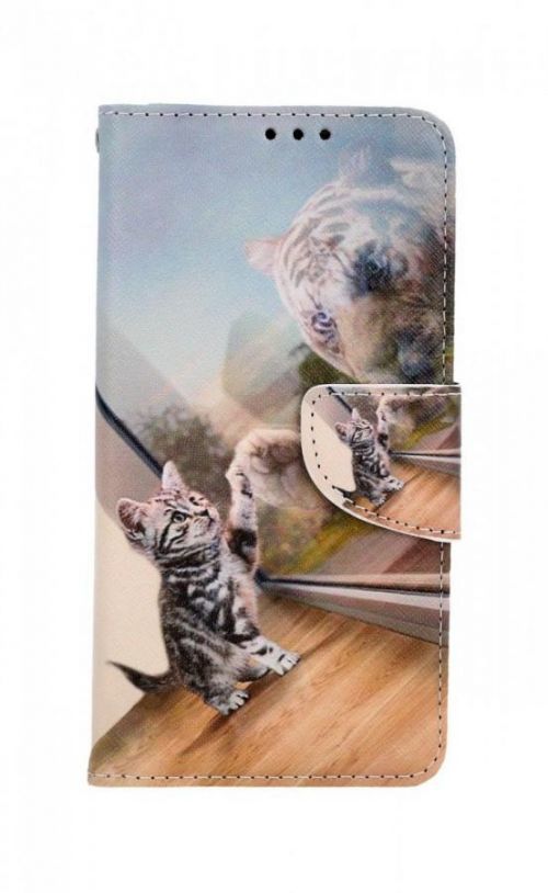 Pouzdro TopQ iPhone 11 knížkové Odraz tygra 63756