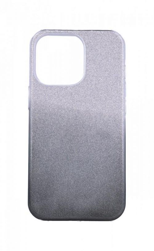 Kryt TopQ iPhone 13 Pro glitter stříbrno-černý 64846