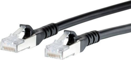 Síťový kabel RJ45 Metz Connect 130845A000-E, CAT 6A, S/FTP, 10.00 m, černá