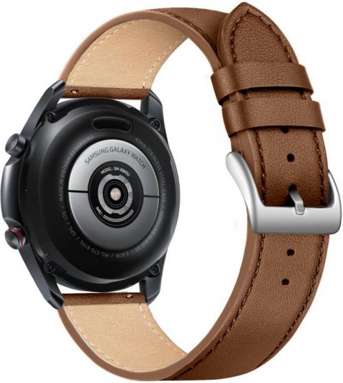 Kožený řemínek FIXED Leather Strap s šířkou 22mm pro smartwatch, hnědá