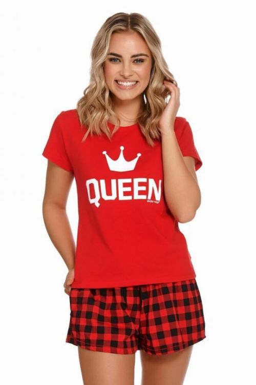 Krátké dámské pyžamo Queen červené - S - Červená