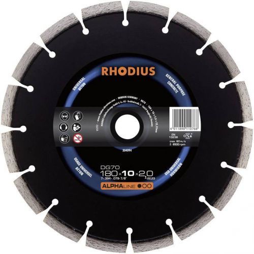 Diamantový řezný kotouč Rhodius DG70, 304094, průměr 180 mm 1 ks