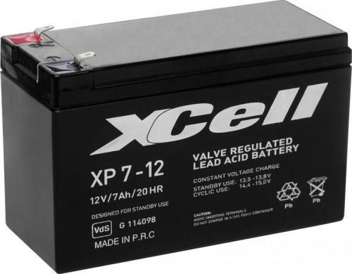 Olověný akumulátor XCell XP712F2 XCEXP712F2, 7 Ah, 12 V
