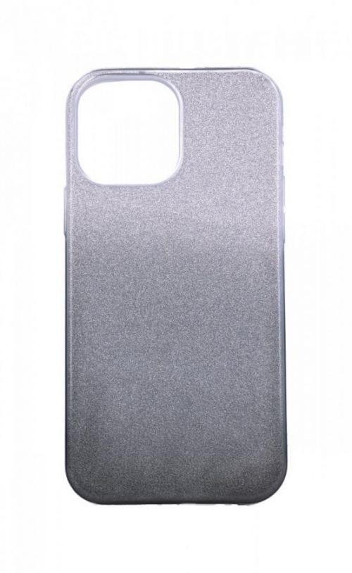 Kryt TopQ iPhone 13 Pro Max glitter stříbrno-černý 64847