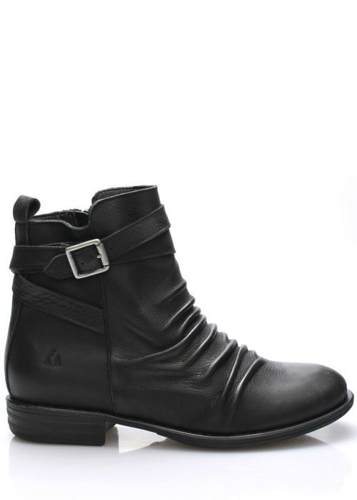 Černé kožené kotníkové boty s řemínkem Online Shoes - 37