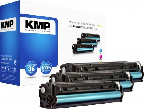 KMP sada tonerů náhradní HP HP 312A (CF381A, CF383A, CF382A) kompatibilní azurová, purpurová, žlutá H-T189CMY