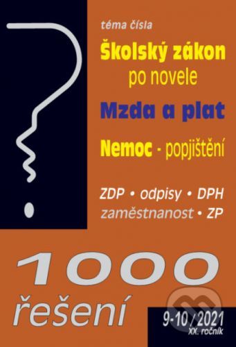 1000 řešení č. 11-12 / 2021 - Školský zákon – novela - Poradce s.r.o.