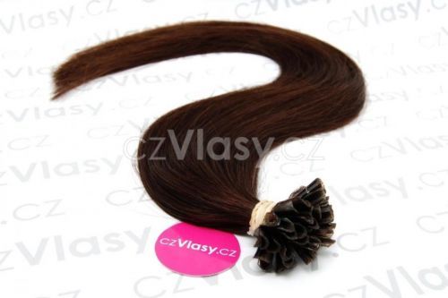 Indické vlasy na metodu keratin odstín 2 Délka: 40 cm, Hmotnost: 0,8 g/pramínek, REMY