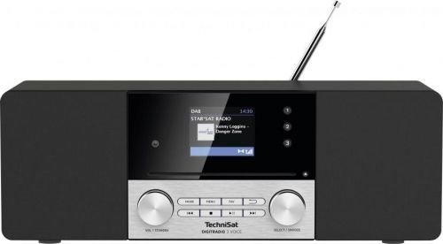 Stolní rádio TechniSat DIGITRADIO 3 VOICE, AUX, CD, DAB plus , FM, USB, černá
