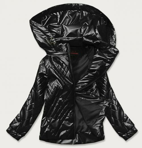 Černá dámská lesklá bunda (2021-02) - XXL (44) - černá