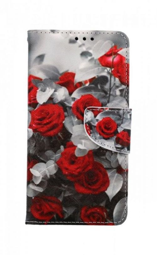 Pouzdro TopQ iPhone 11 knížkové Červené růže mix 63801
